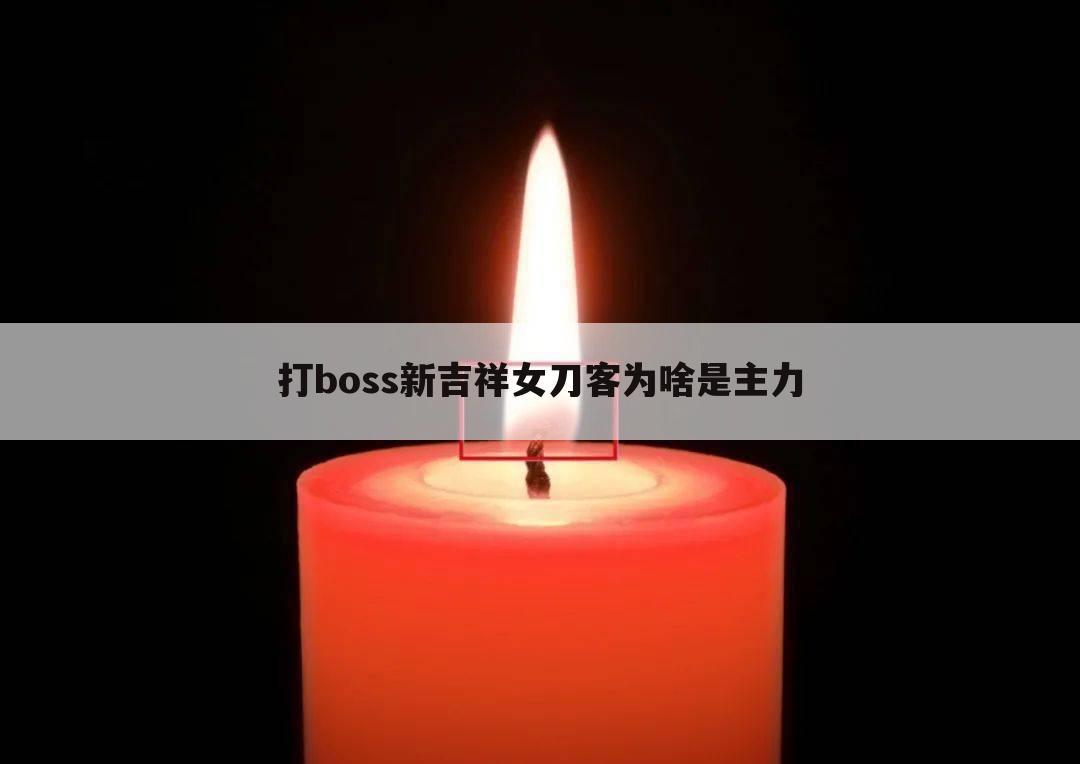 打boss新吉祥女刀客为啥是主力