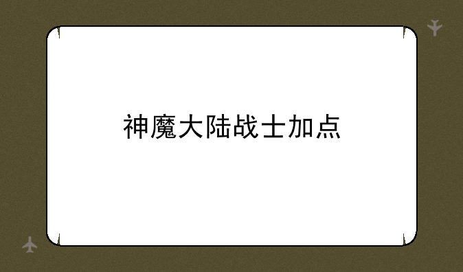 神魔大陆战士加点