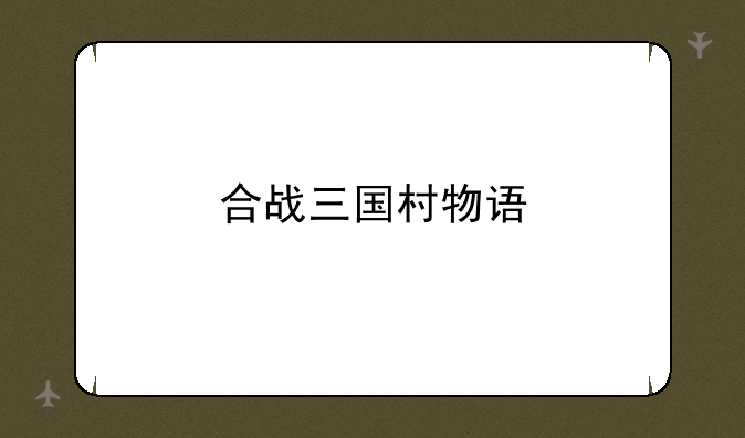 合战三国村物语