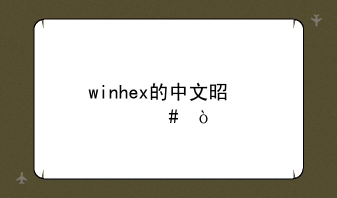 winhex的中文是什么？