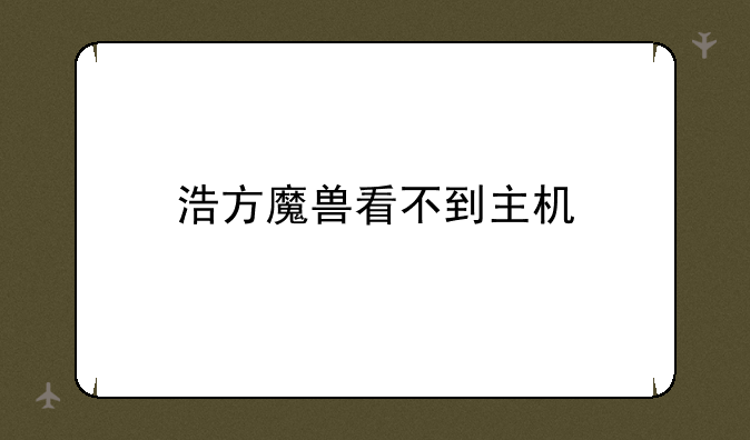 浩方魔兽看不到主机