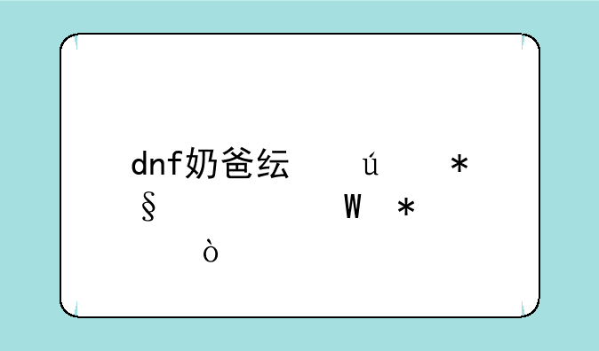 dnf奶爸纯辅助如何加点？