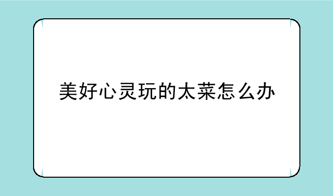 美好心灵玩的太菜怎么办