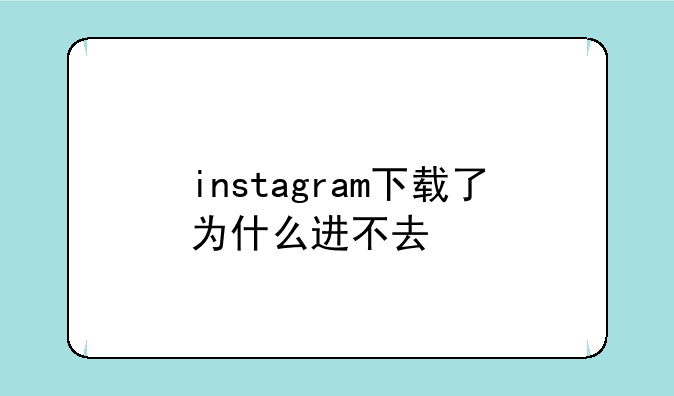 instagram下载了为什么进不去