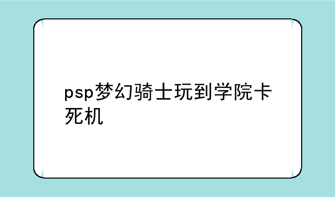 psp梦幻骑士玩到学院卡死机