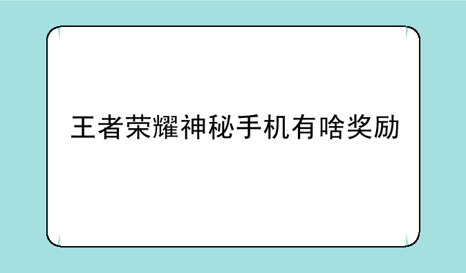 王者荣耀神秘手机有啥奖励