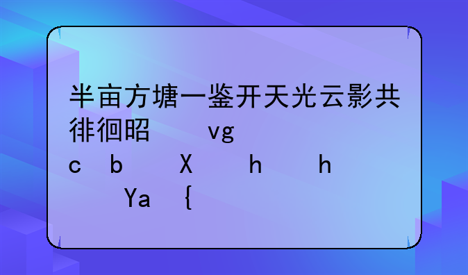 半亩方塘一鉴开天光云影共徘徊是静态还是动态描写？