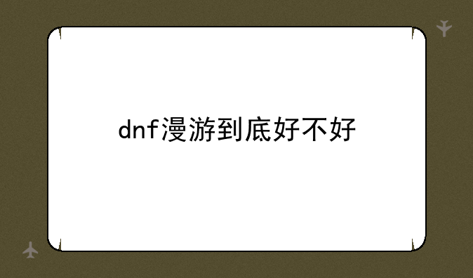 dnf漫游到底好不好