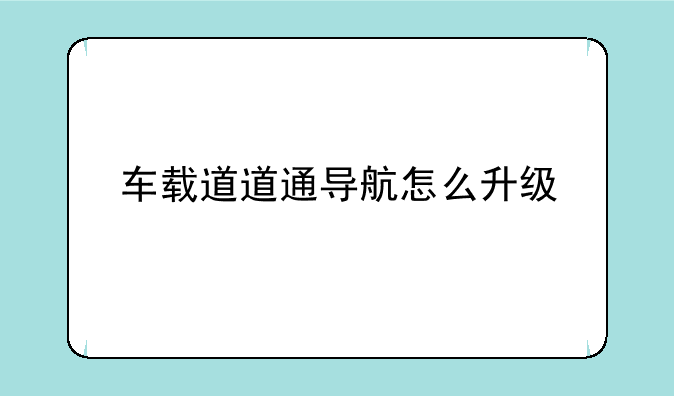 车载道道通导航怎么升级